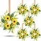 6 Pcs Sunflower Wreaths for Front Door – Artificial Yellow Floral Swag for Summer, Candle Rings for Pillars, Cabinets, and Window Home Décor